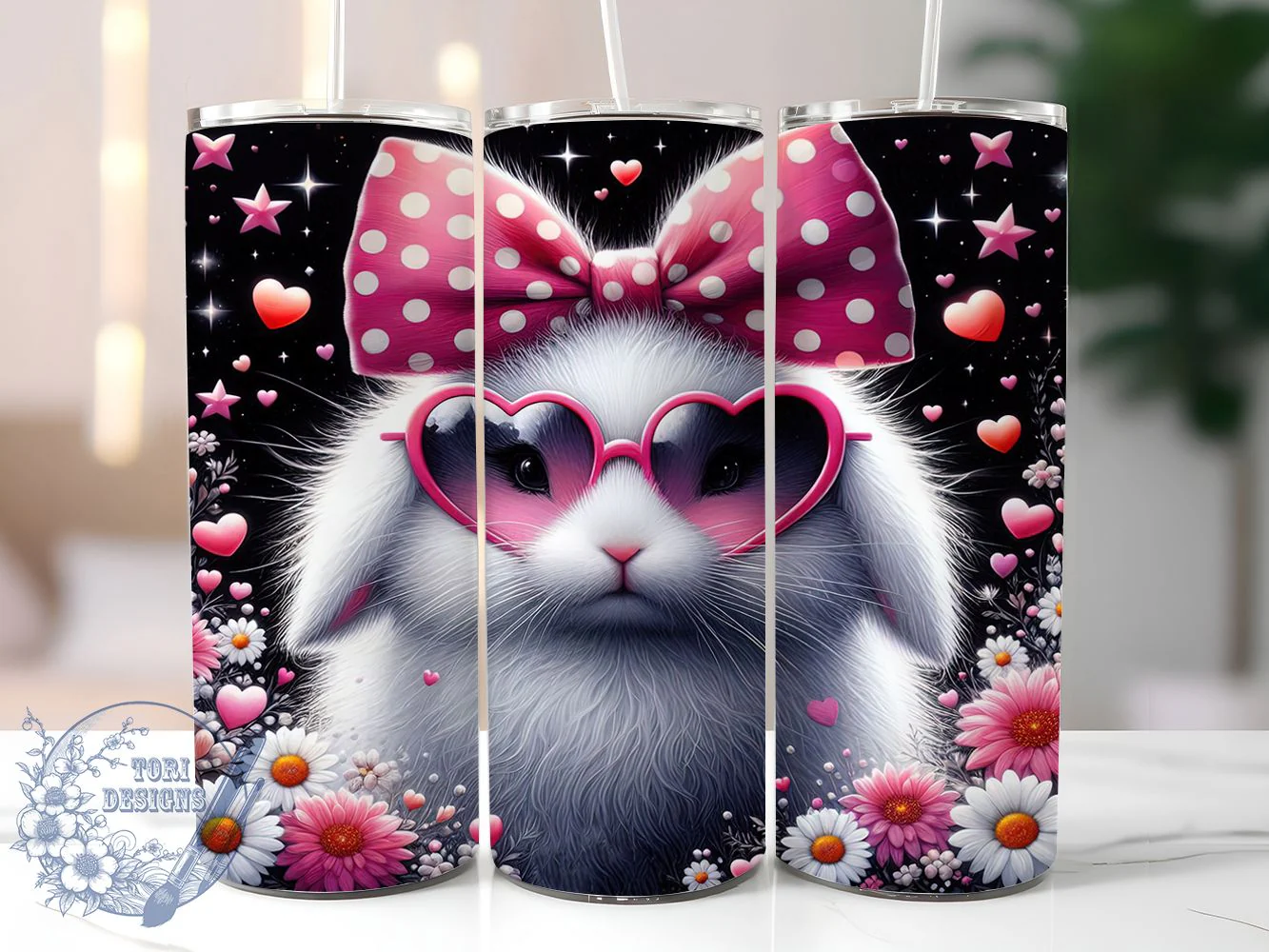 Pink Bow Easter Bunny Tumbler, Easter Bunny Tumbler, Cute Bunny Wrap, Stylish Bunny Wrap, Festive Bunny Wrap, Sublimation Design, Trendy Gift Idea