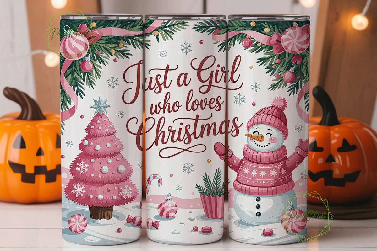 Pink Christmas Tumbler Wrap - Image 2