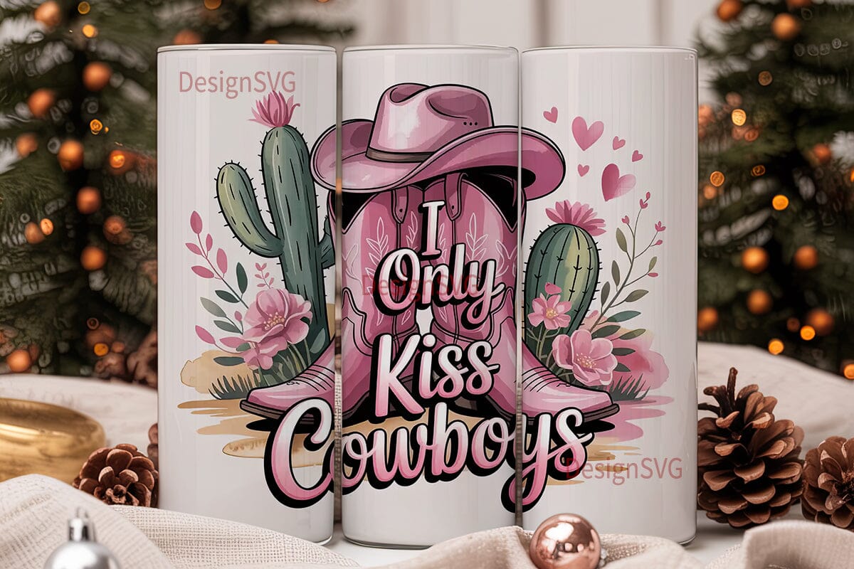 Pink Cowboy Boots 20oz Tumbler Wrap - Image 2