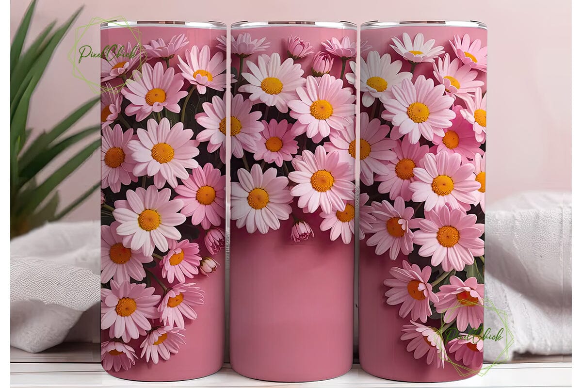 Pink Daisy Delight 20oz Tumbler Wrap - Image 3