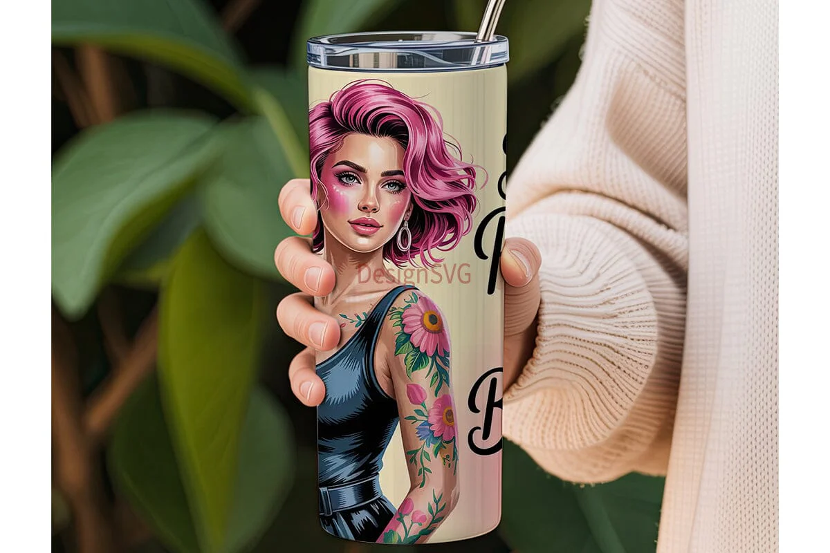 Pink Glam Sunflower Tumbler Wrap - Image 3