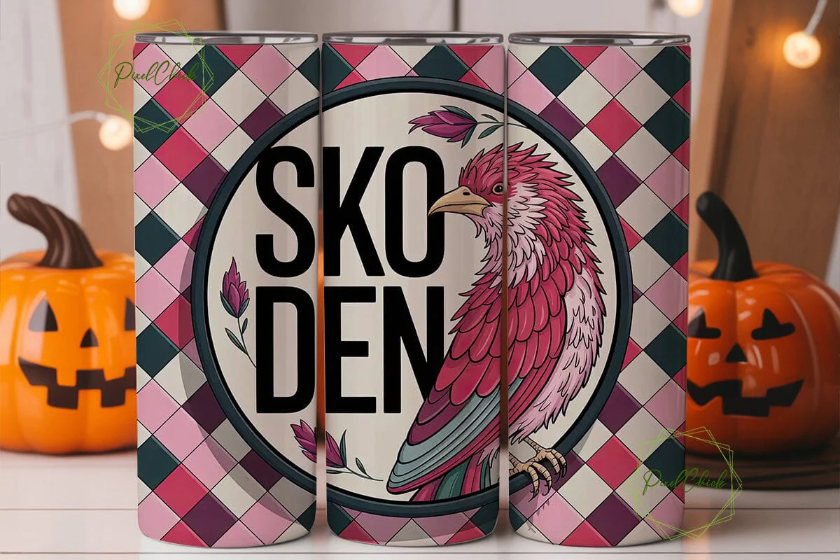 Pink Mosaic Bird 20oz Tumbler Design - Image 2