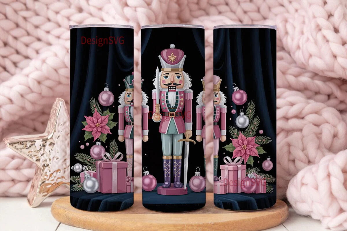 Pink Nutcracker Christmas 20oz Tumbler