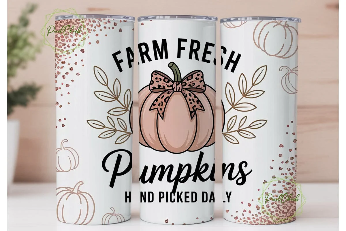 Pink Pumpkin 20oz Tumbler Wrap - Image 2