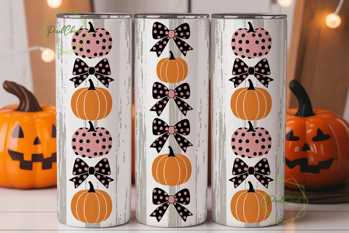 Pink Pumpkin Patch Tumbler Wrap - Image 3