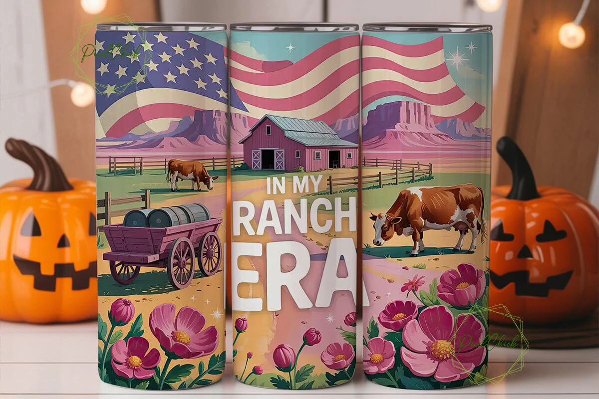Pink Ranch Era 20oz Tumbler Wrap - Image 2