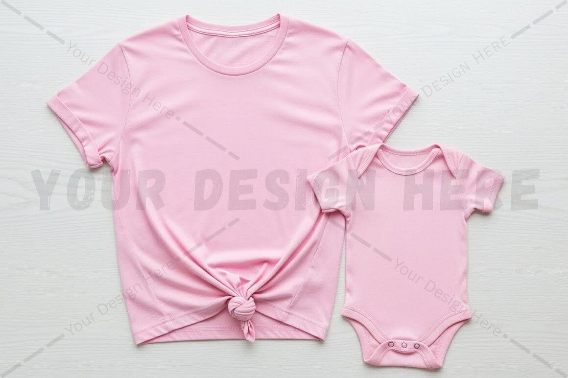 Pink t-shirt and onesie set