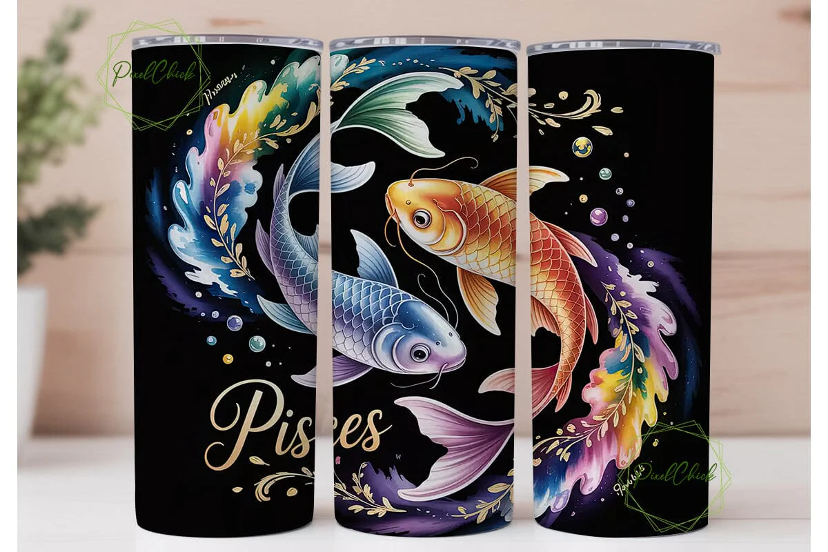 Pisces Zodiac Tumbler Wrap - Image 2