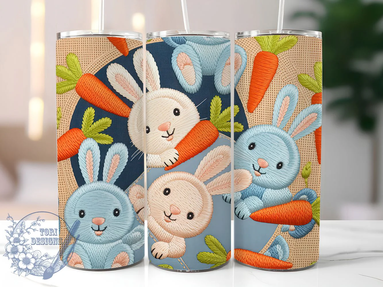 Playful Bunny Carrot Tumbler, Cute Rabbit Tumbler, Easter Bunny Wrap, Playful Bunny Wrap, Spring Bunny Wrap, Sublimation Design, Trendy Gift Idea