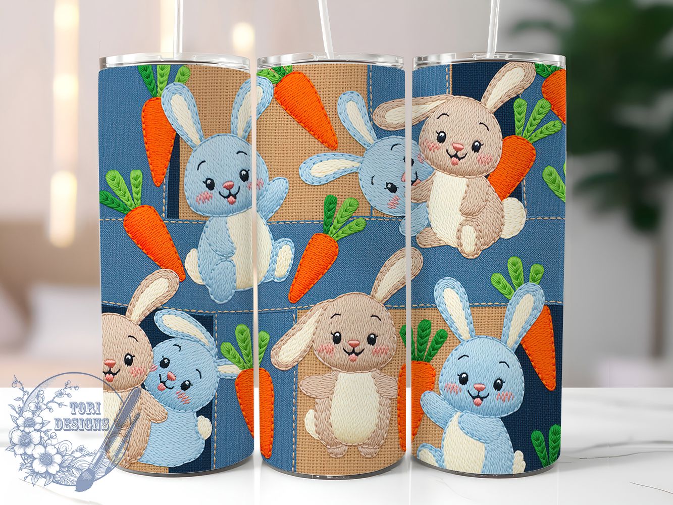 Playful Bunny Carrot Tumbler, Cute Rabbit Tumbler, Easter Bunny Wrap, Playful Bunny Wrap, Spring Bunny Wrap, Sublimation Design, Trendy Gift Idea