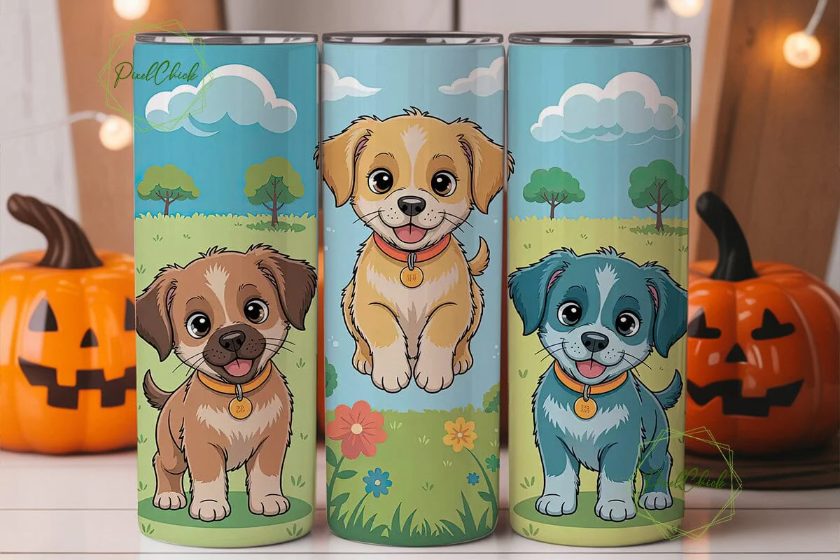 Playful Puppies 20oz Tumbler Wrap - Image 2
