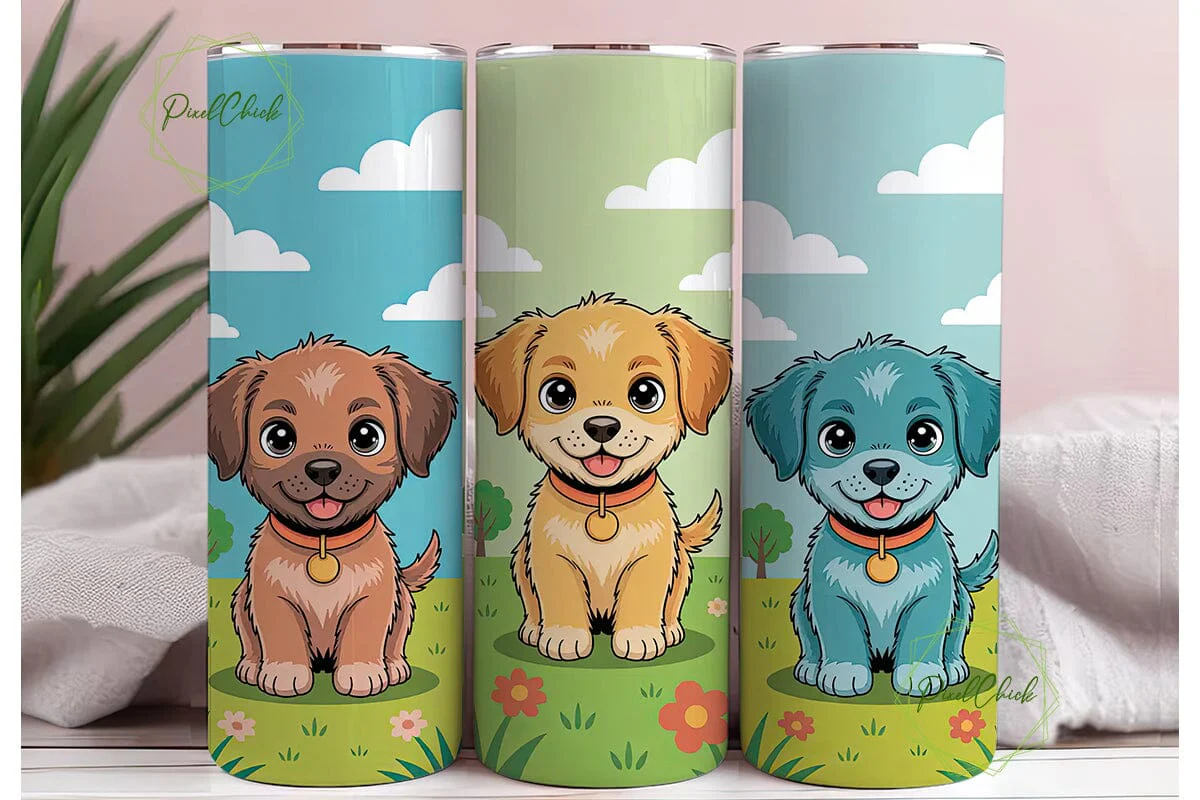Playful Puppies 20oz Tumbler Wrap - Image 3