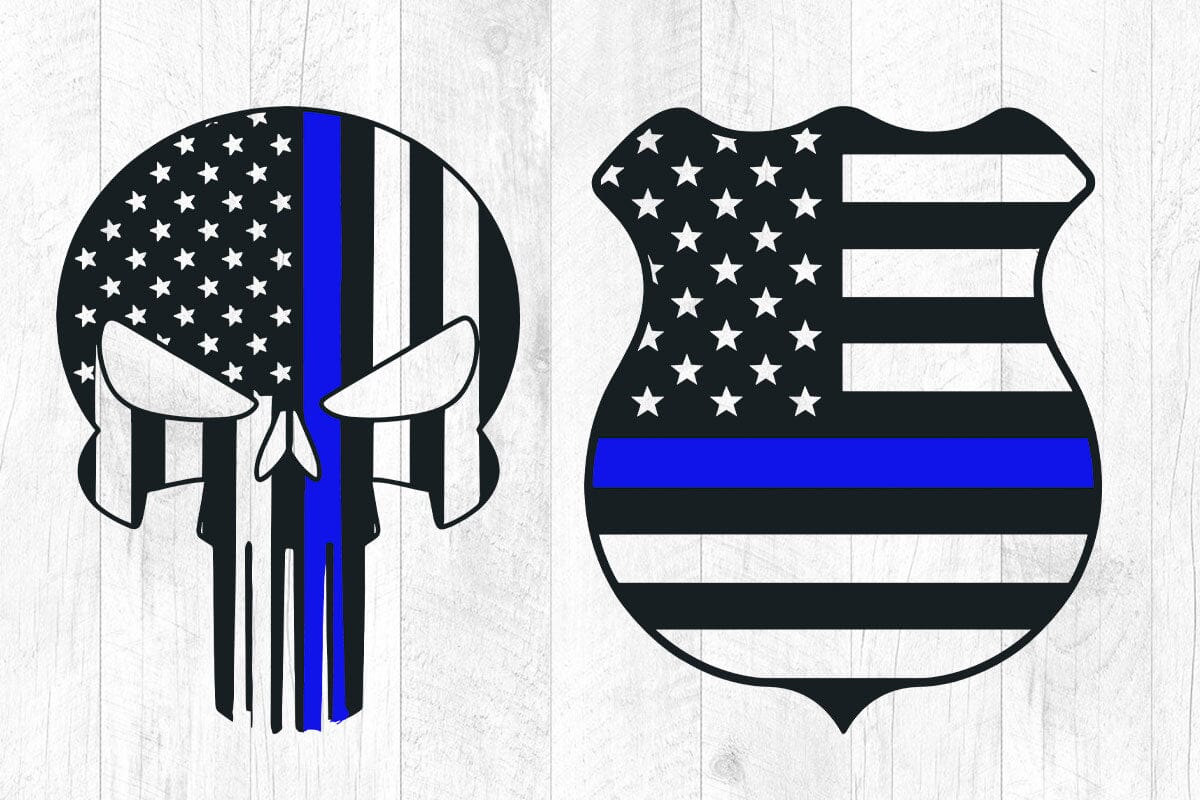 Police svg, police wife svg, back the blue svg, thin blue line svg, police officer svg, distressed flag - Image 3