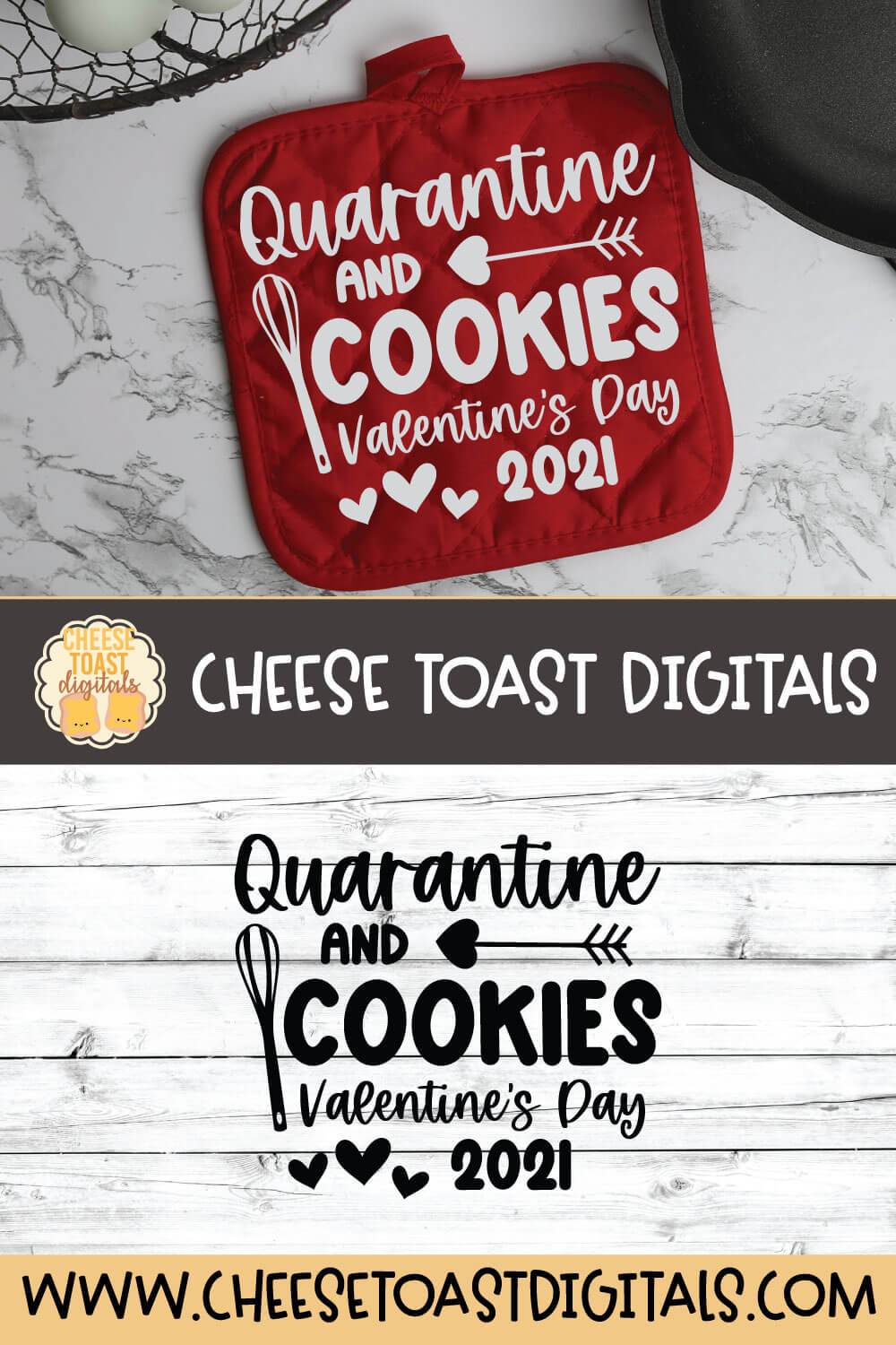 Pot Holder SVG | Quarantine and Cookies Valentine's Day 2021 - Image 2