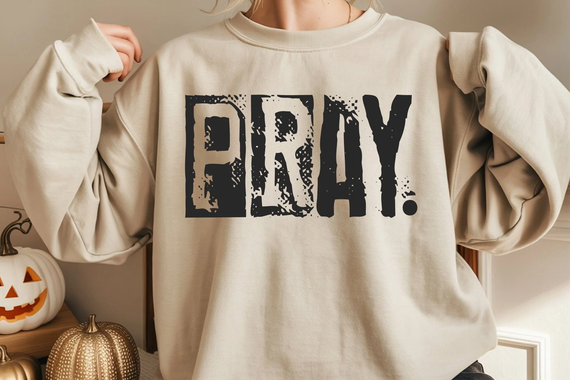 Pray Typography Design, Retro Typewriter Design - Image 3