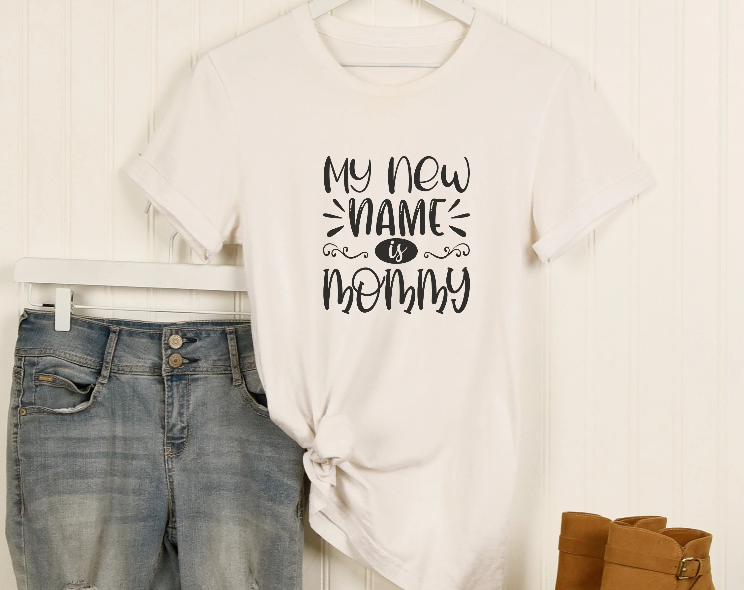 Pregnancy Announcement SVG Bundle, 6 Designs, Maternity SVG, My New Name Is Mommy SVG, I Tested Positive But Not For Covid SVG - Image 3