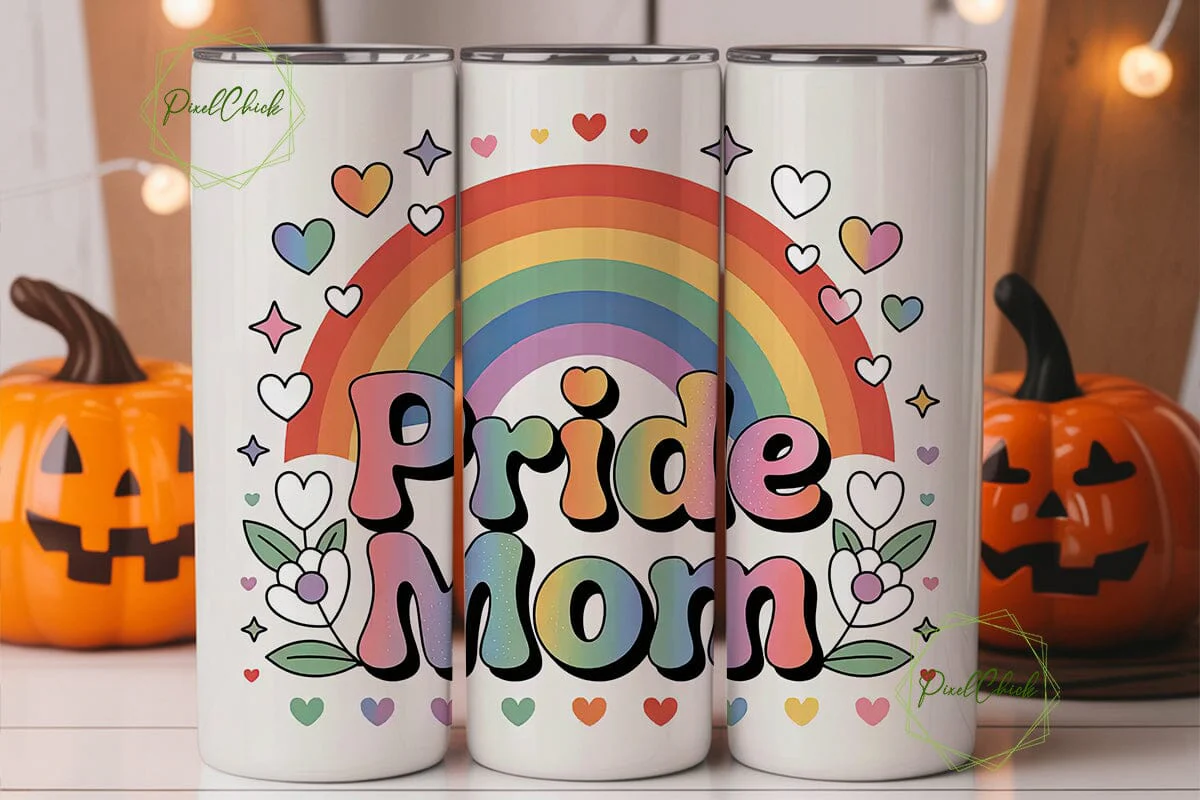 Pride Mom 20oz Tumbler Wrap - Image 2