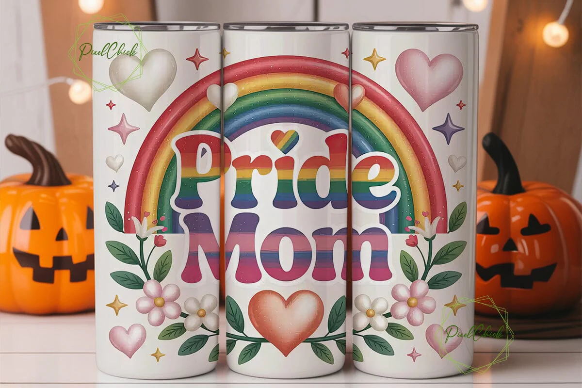 Pride Mom 20oz Tumbler Wrap - Image 2