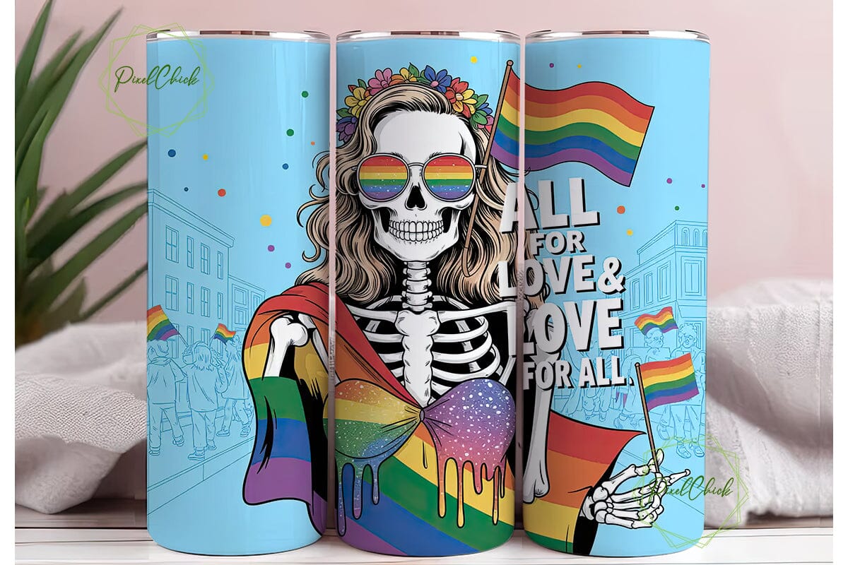 Pride Skeleton 20oz Tumbler Wrap - Image 3