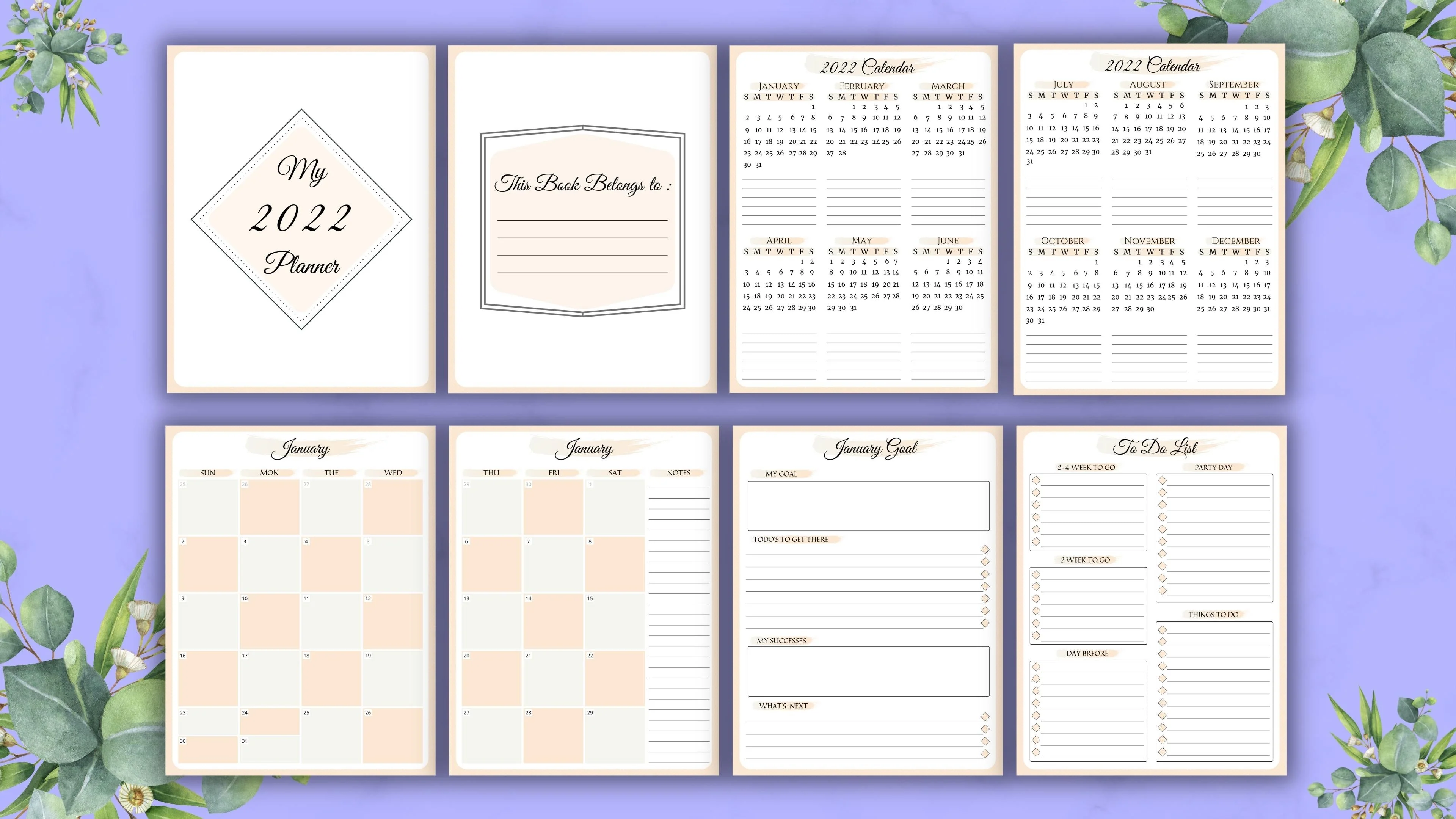 Printable 2022 Planner Canva Template - Image 3