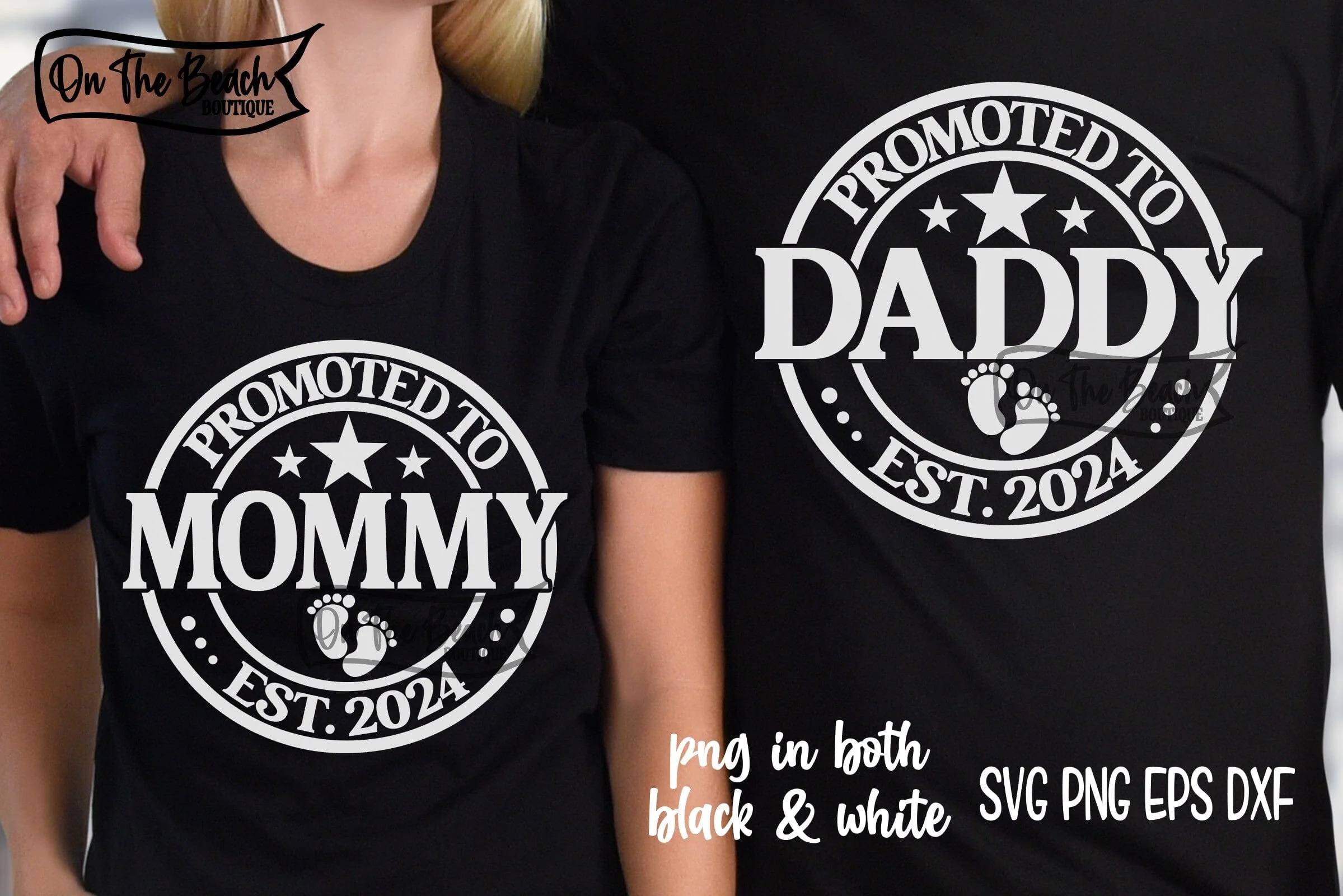 Promoted Mommy Daddy 2024 SVG PNG EPS DXF - 2 Designs - Image 2