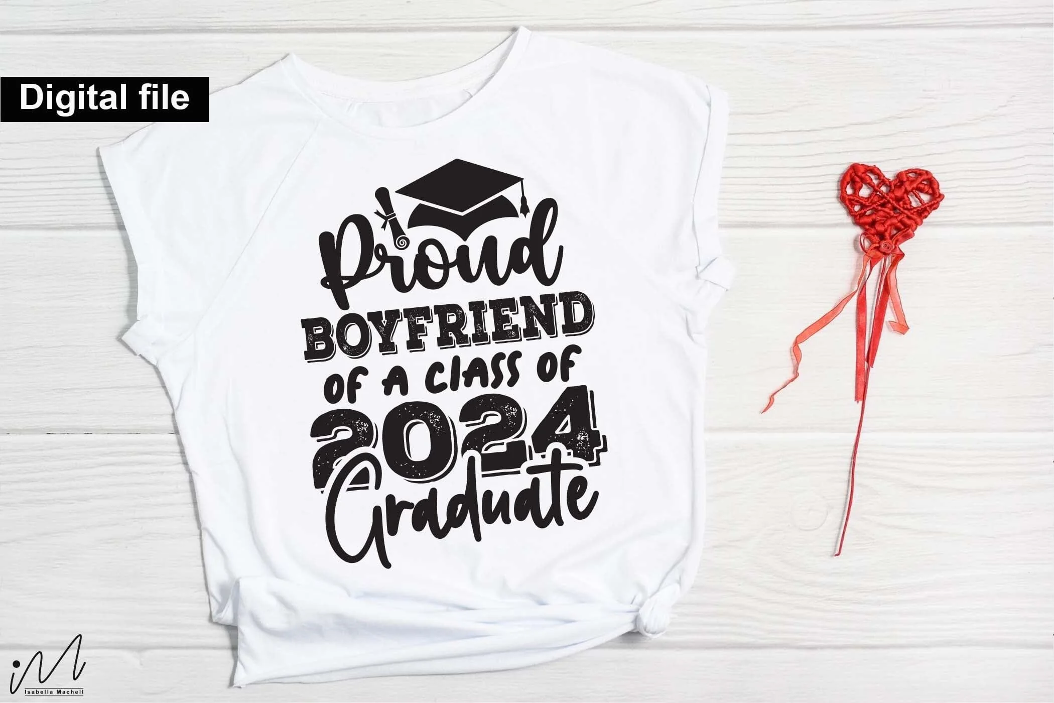 Proud boyfriend of a class of 2024 graduate, Graduate boyfriend t shirt svg, Graduation t shirt svg, Graduation 2024, Proud graduation 2024 svg, Class of 2024 svg, Funny graduation svg, Graduate cut files, Graduation mug svg - Image 3