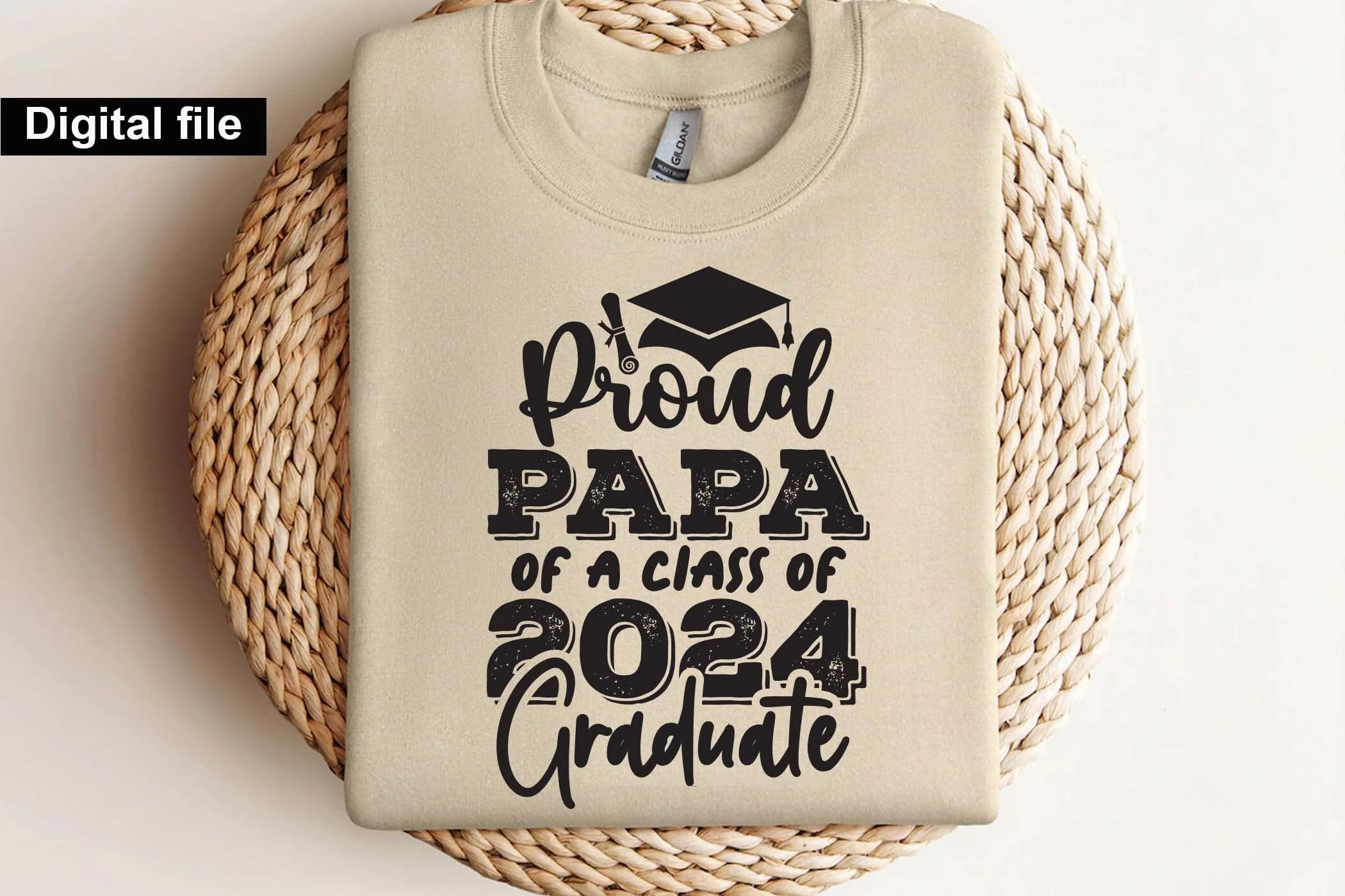 Proud papa of a class of 2024 graduate svg, Graduation t shirt svg, Graduation 2024, Proud graduation 2024 svg, Class of 2024 svg, Funny graduation svg, Graduate cut files, Graduation mug svg - Image 3
