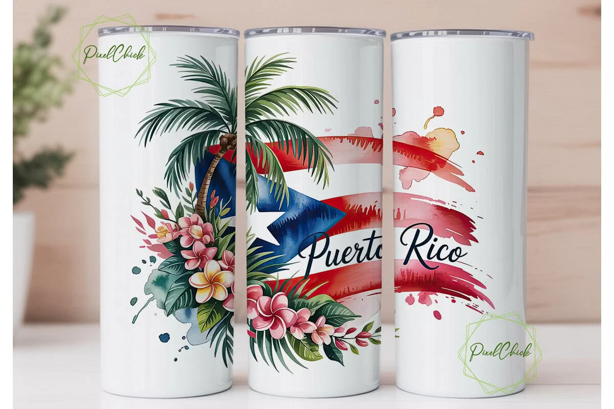 Puerto Rico Tumbler Wrap PNG