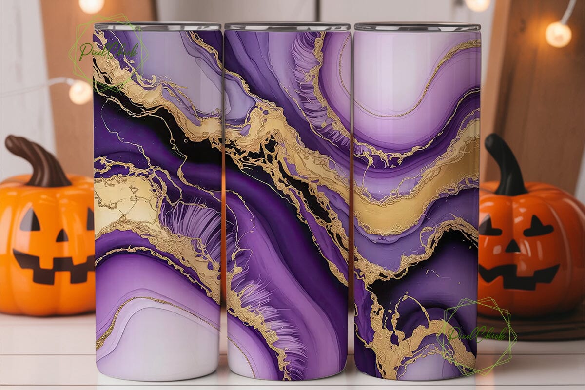 Purple Gold Marble 20oz Tumbler Wrap - Image 2