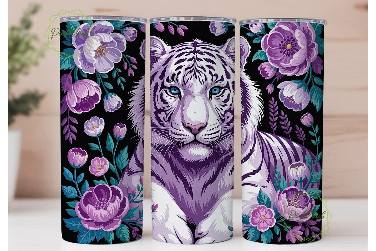 Purple Majesty Tiger 20oz Tumbler Wrap - Image 2