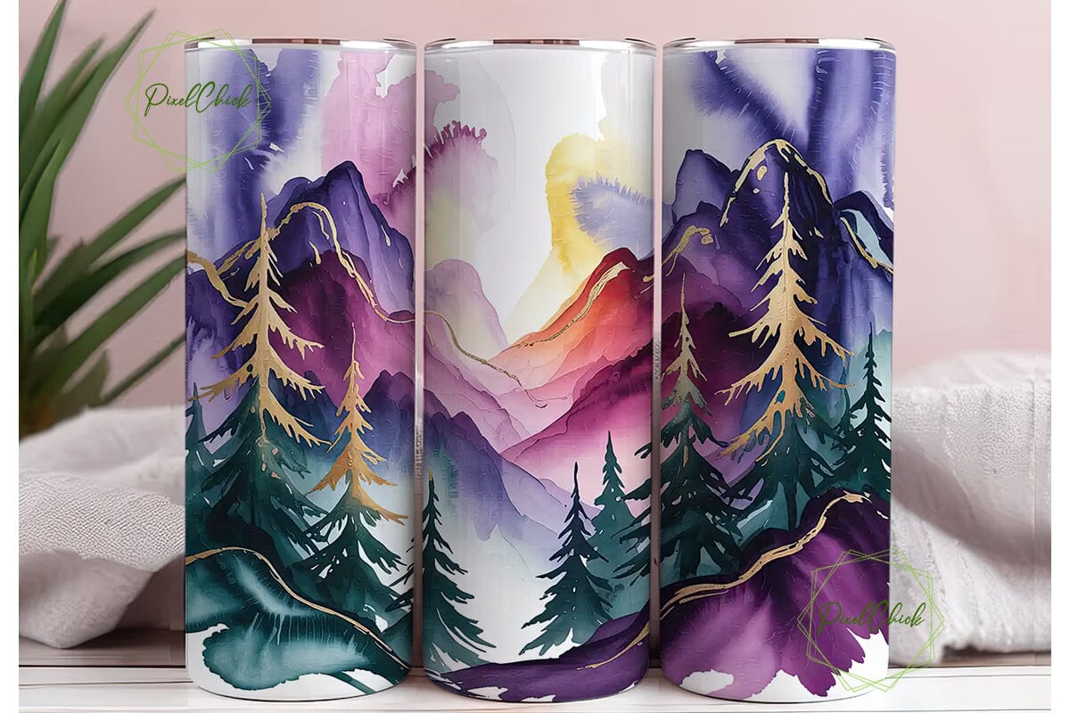 Purple Mystic Forest 20oz Tumbler Wrap - Image 3