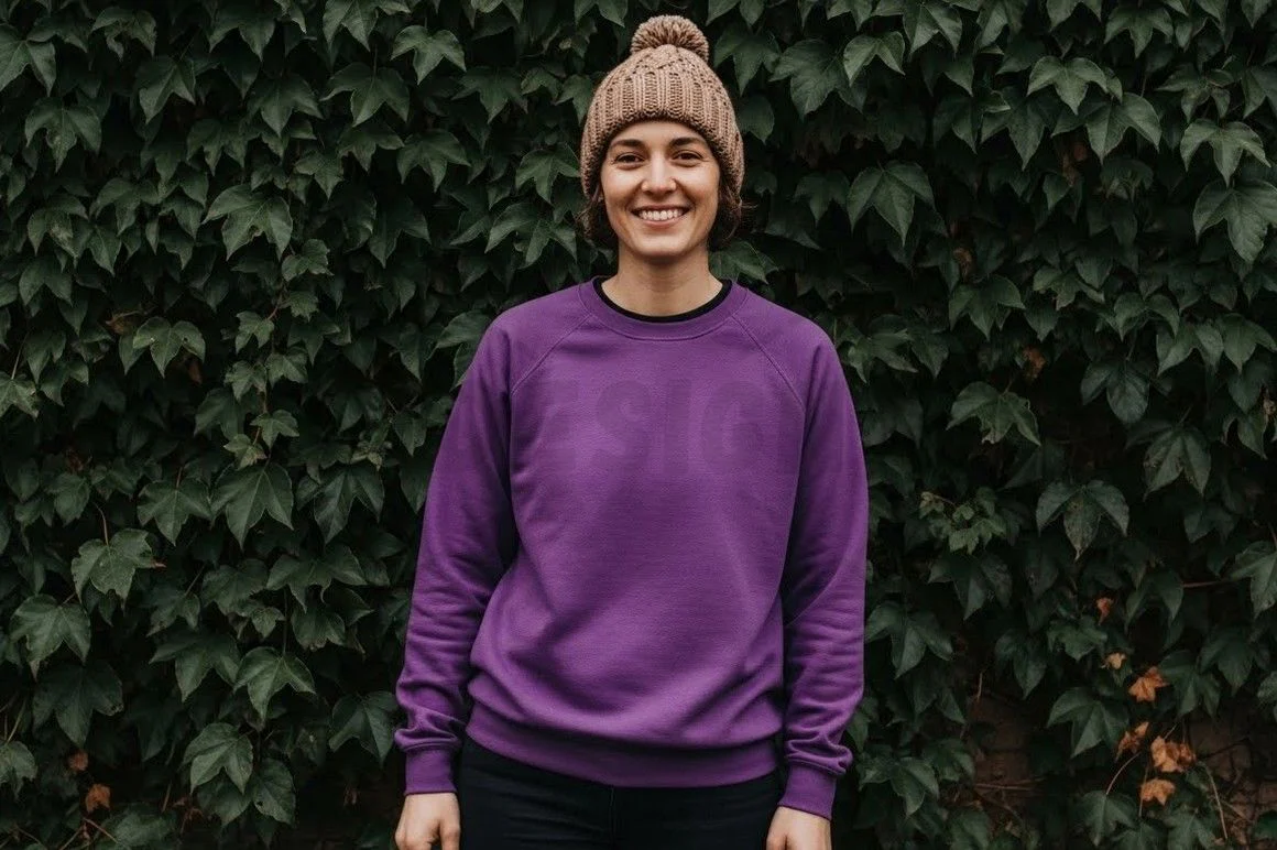 Purple t-shirt mockup design
