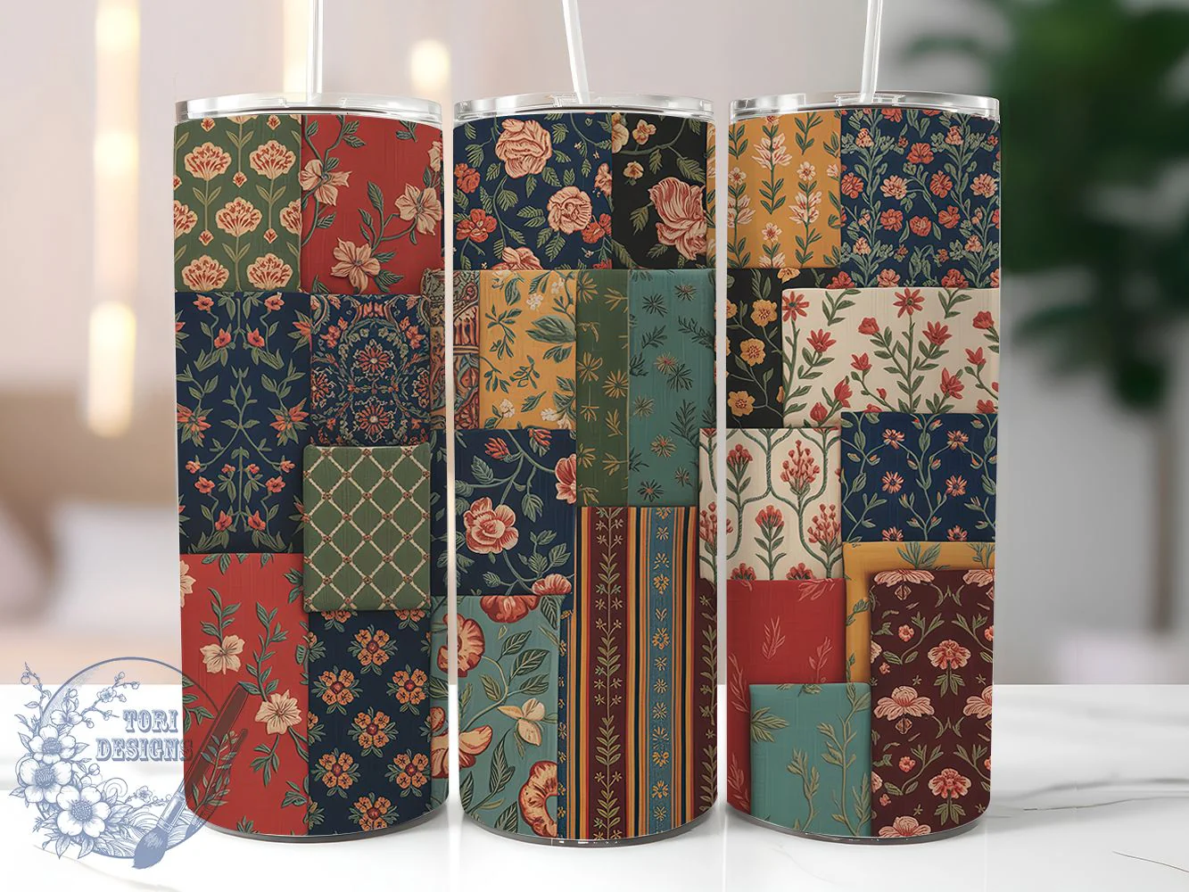 Quilting Patchwork Sewing Tumbler Wrap, Sewing Art, Patchwork Quilt, Handmade Style, Cozy Design, Tumbler Wrap, Sublimation Design