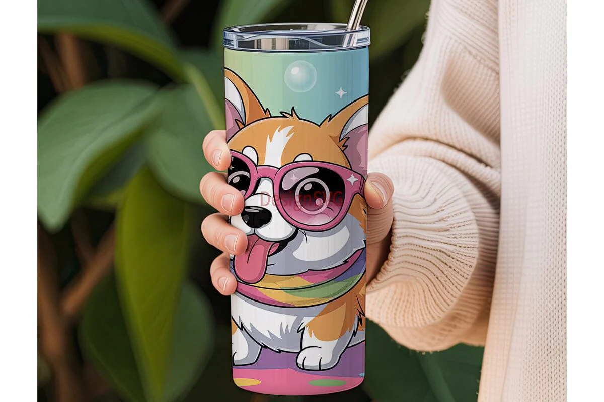 Rainbow Corgi Tumbler Wrap - Image 3