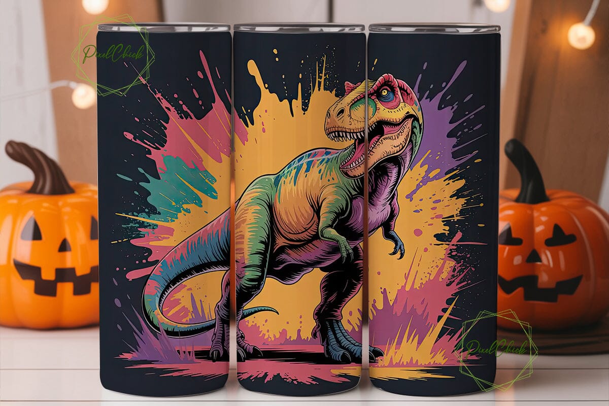 Rainbow Dinosaur Tumbler Wrap - Image 2