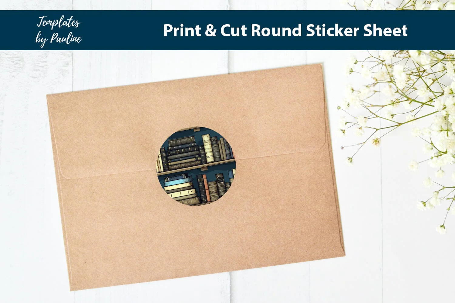 Reader Round Sticker Sheet, Book Digital Sticker - Image 2