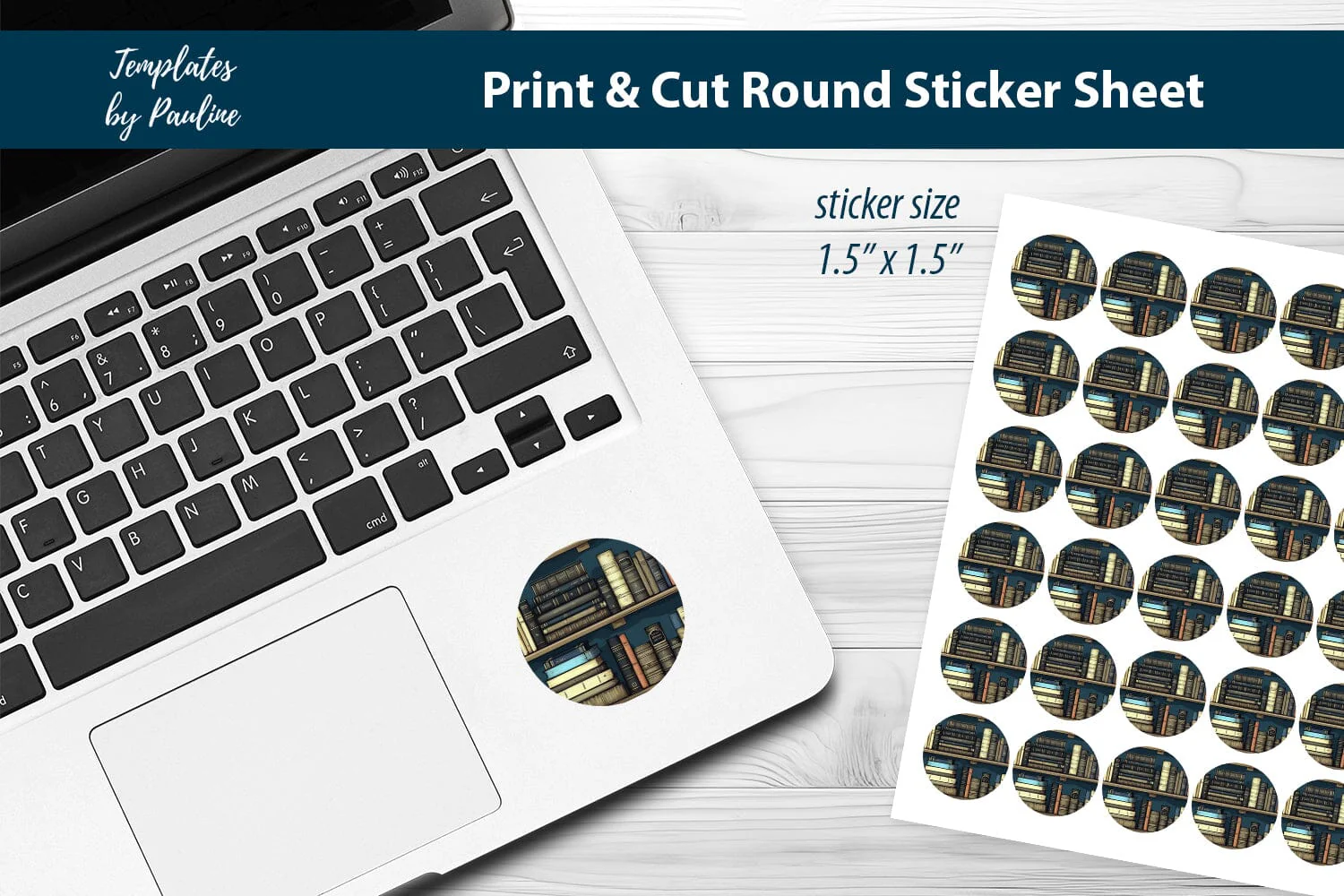 Reader Round Sticker Sheet, Book Digital Sticker - Image 3