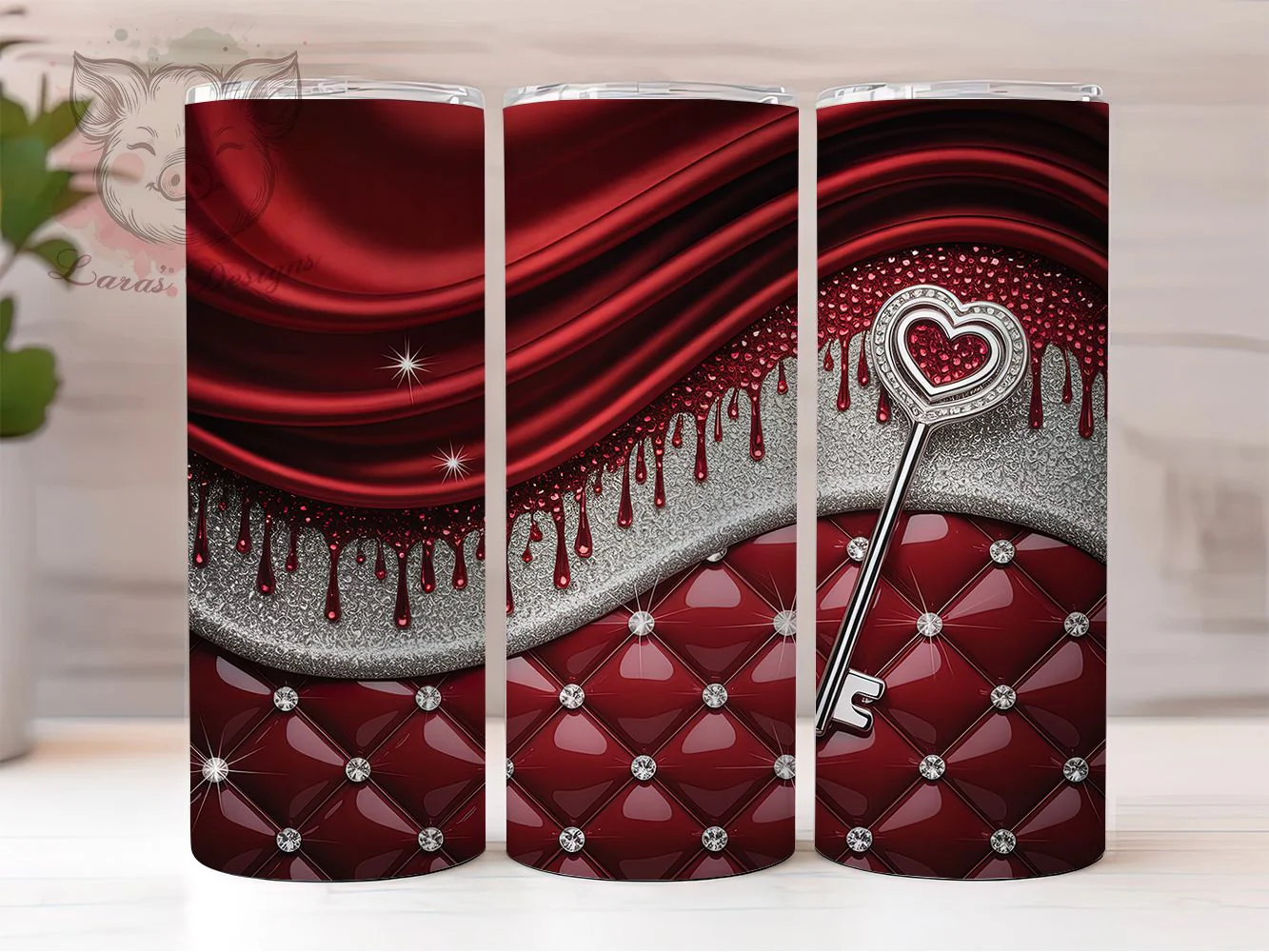 Red Diamond Luxury Glam Tumbler Wrap, Glam Bling, Diamond Theme, Sparkle Style, Bold Design, Elegant Wrap, Sublimation Design