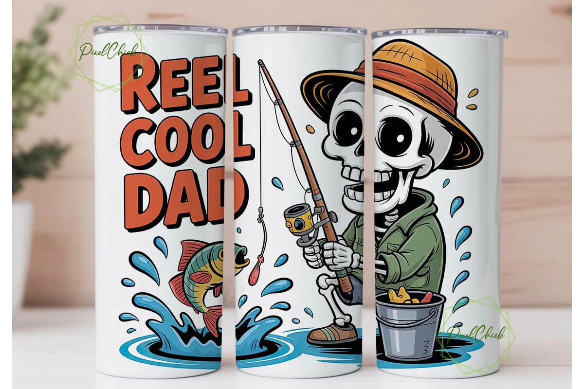 Reel Cool Dad Fishing Tumbler Wrap - Image 2