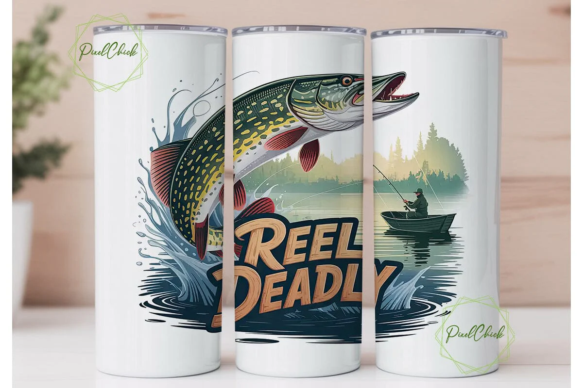 Reel Deadly Fishing 20oz Tumbler Wrap
