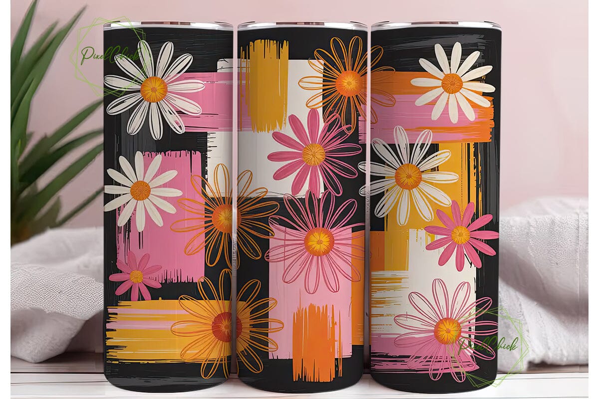 Retro 70s Daisy 20oz Tumbler Wrap - Image 3