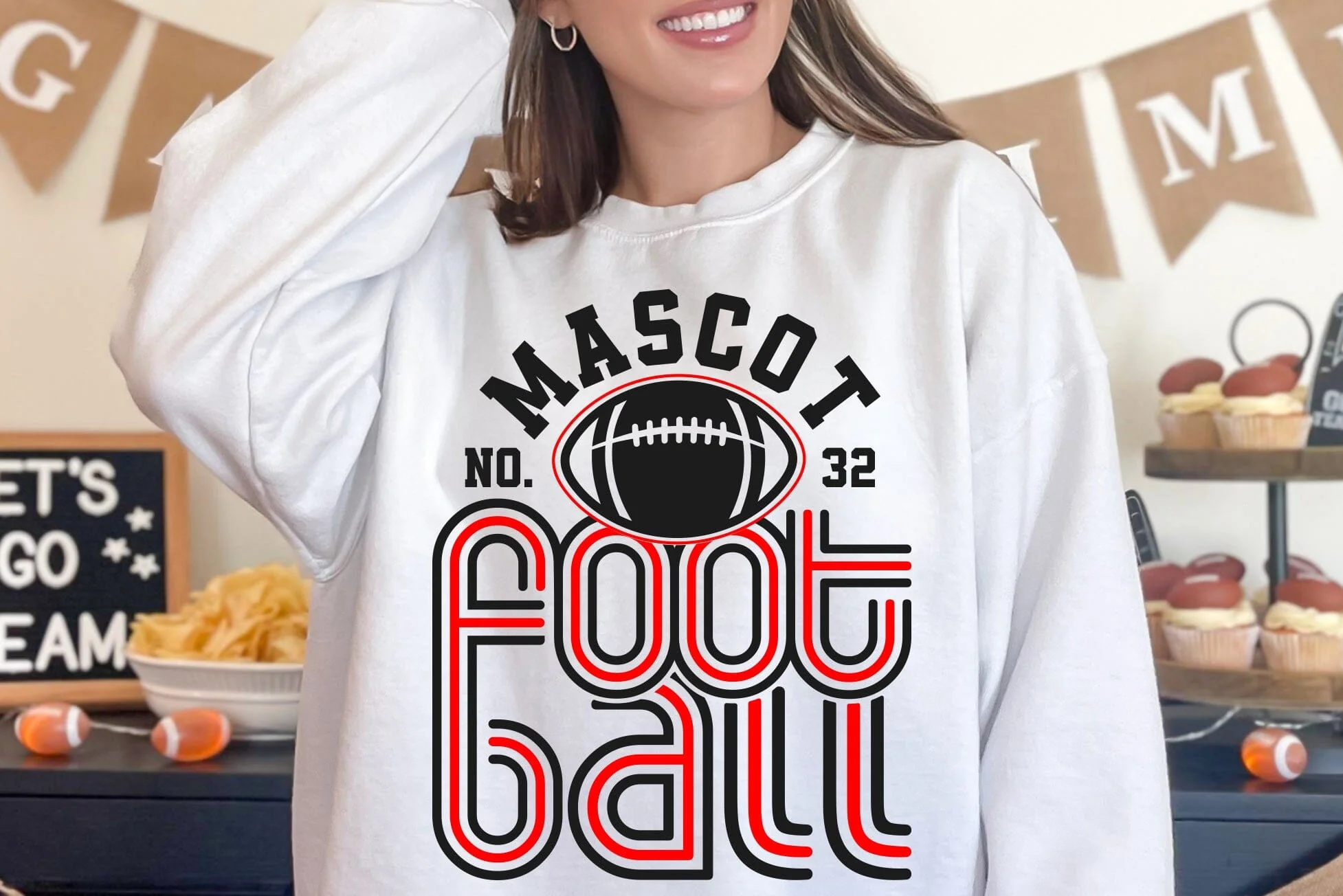 Retro Football Team Svg, Player Number Svg, Football Team Template Svg Png, Football Mom Svg - Image 4