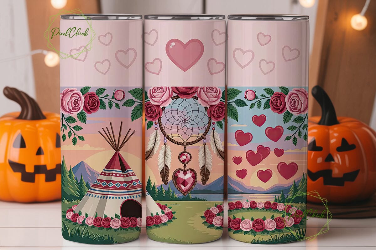 Romantic Dreamcatcher Teepee Tumbler - Image 2