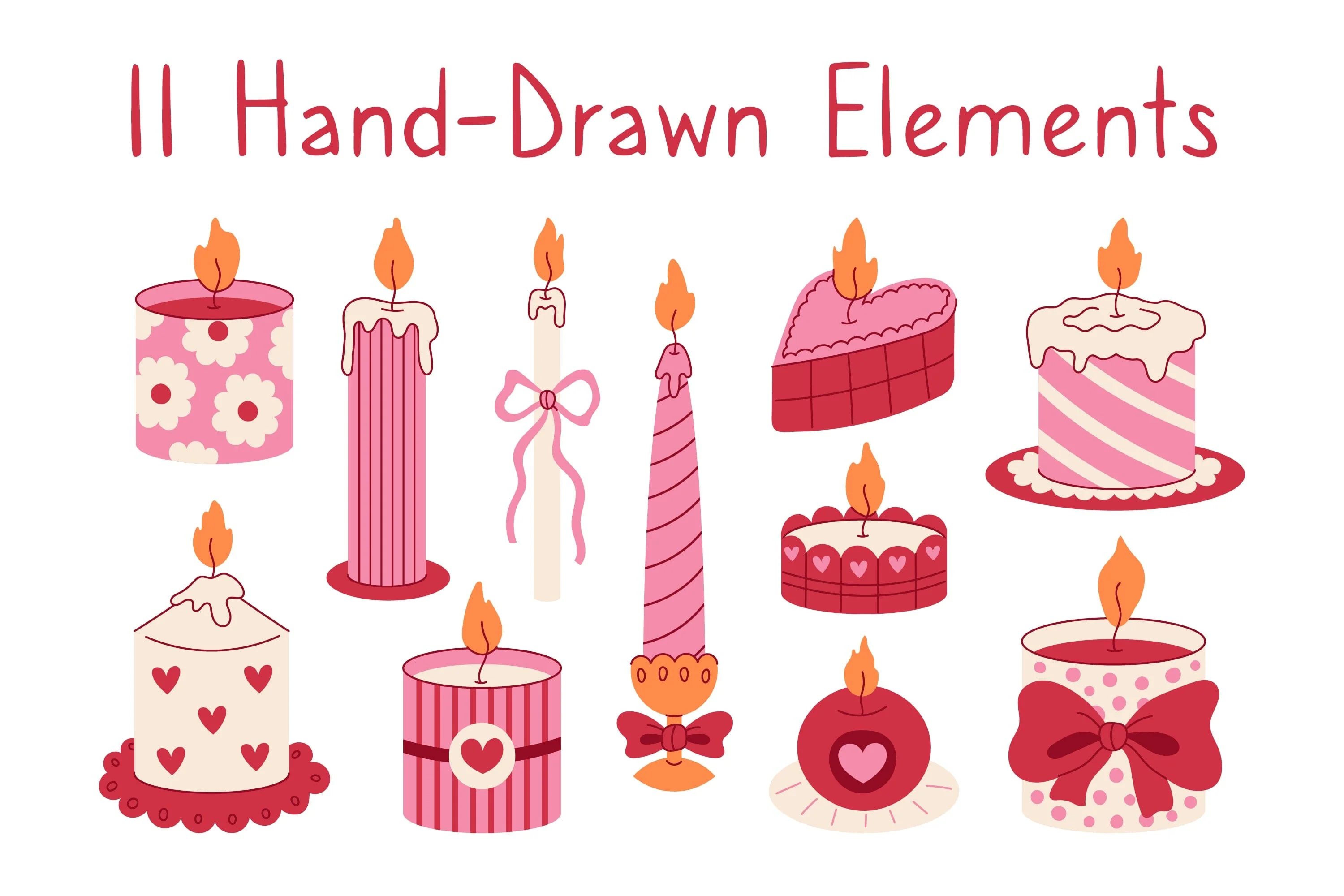 Romantic Pink Candles PNG Clipart - Image 2