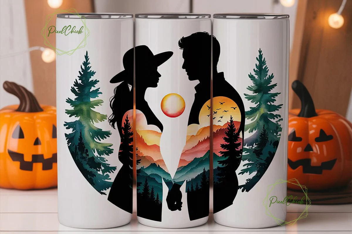 Romantic Sunset Silhouette 20oz Tumbler - Image 2