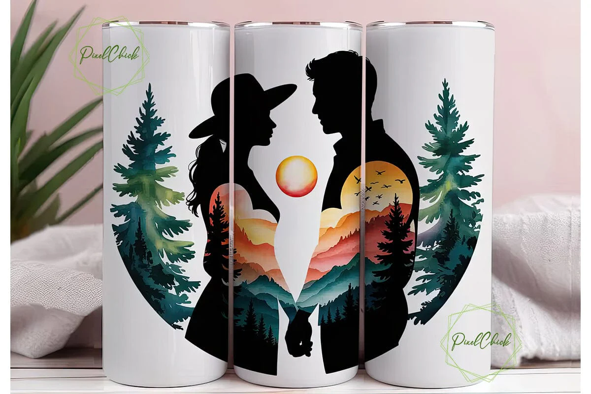 Romantic Sunset Silhouette 20oz Tumbler - Image 3