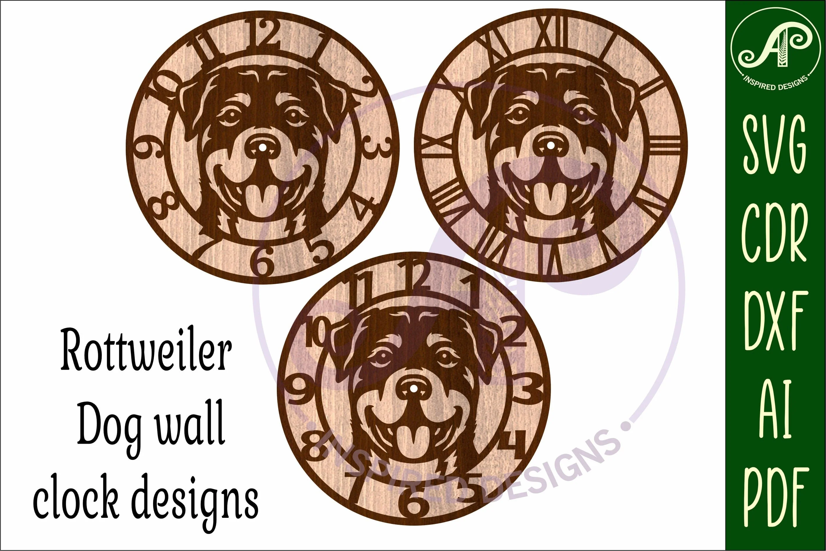 Rottweiler dog clock wall clock laser cut file - Image 6