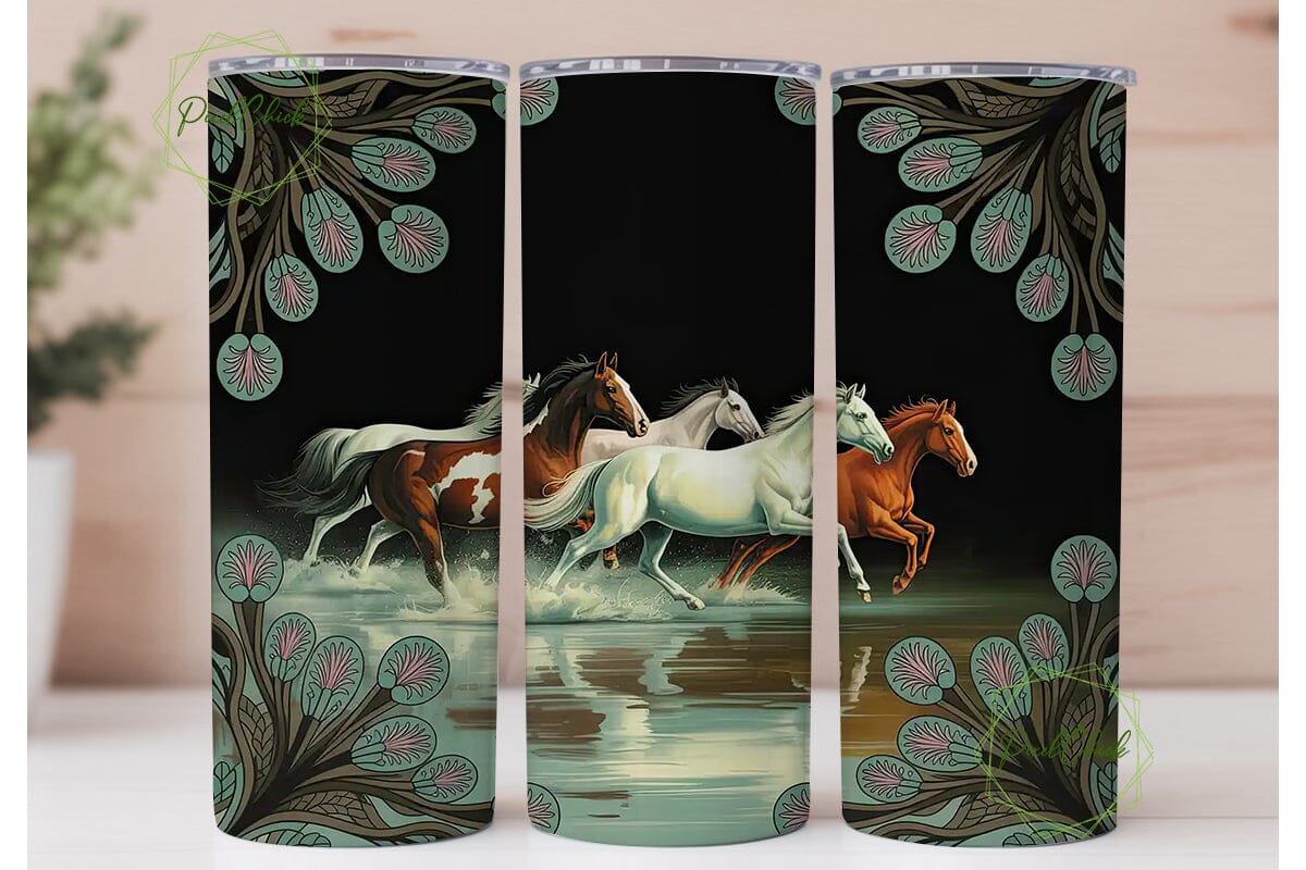 Running Horses Tumbler Wrap 20oz - Image 2