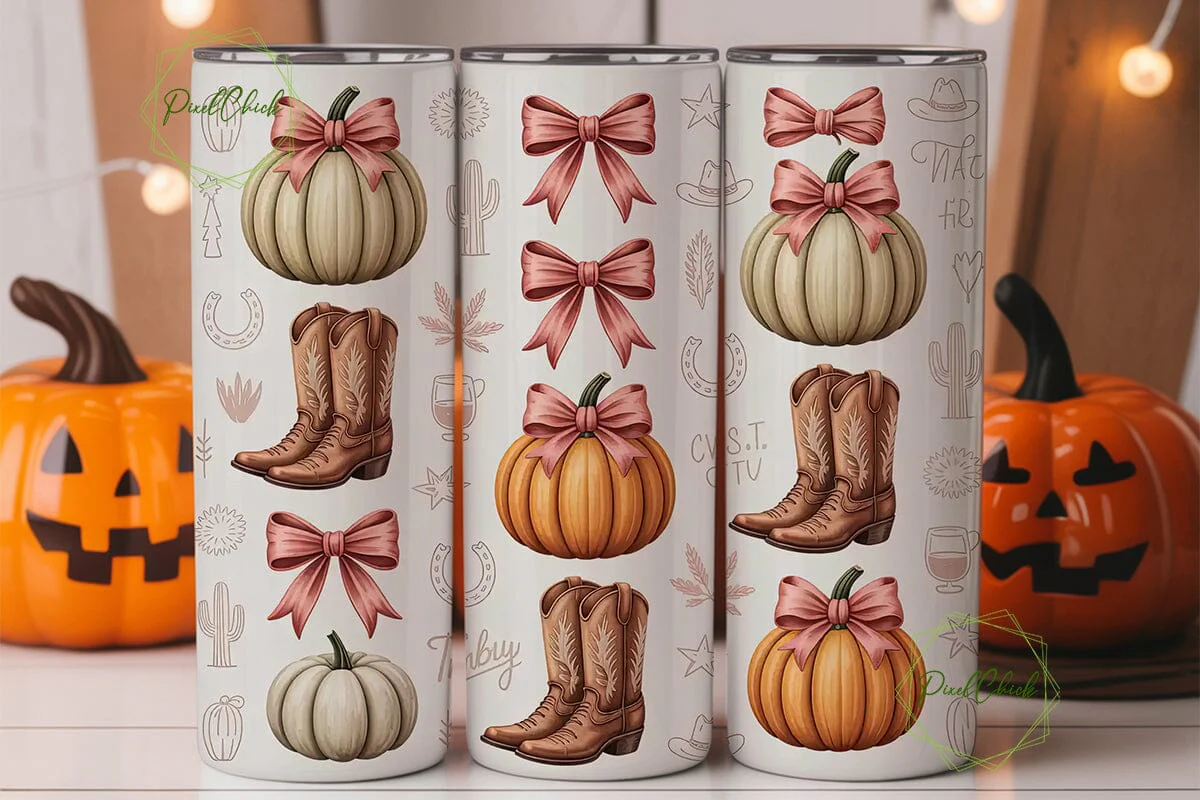 Rustic Fall Cowboy Boots 20oz Tumbler - Image 3