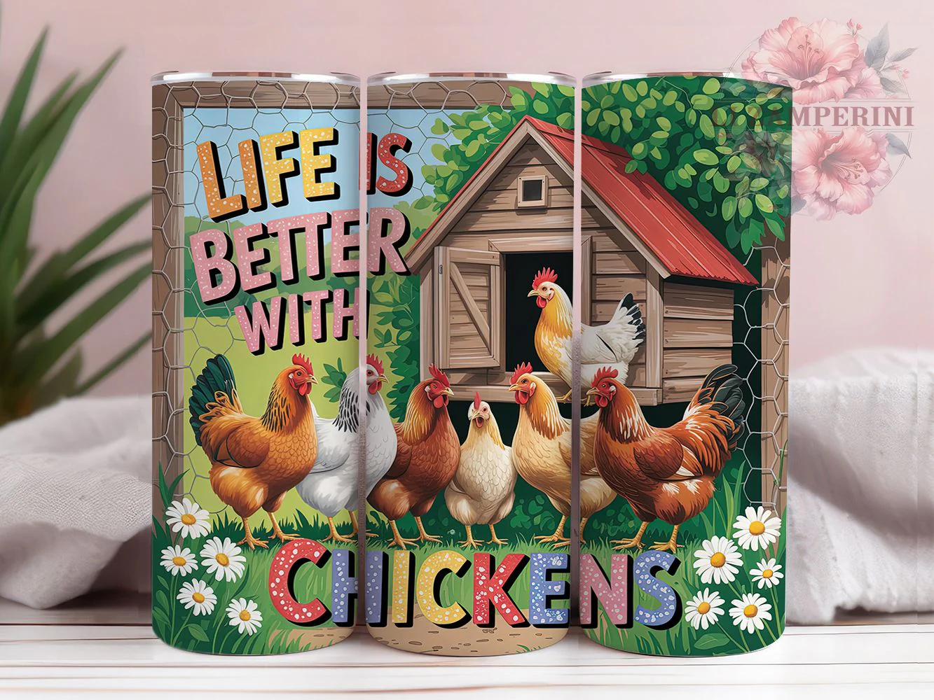 Rustic Farm Life Chicken Tumbler, Farm Life Tumbler, Rustic Chicken Wrap, Whimsical Chicken Wrap, Country Farm Animal Wrap, Sublimation Design, Trendy Gift Idea
